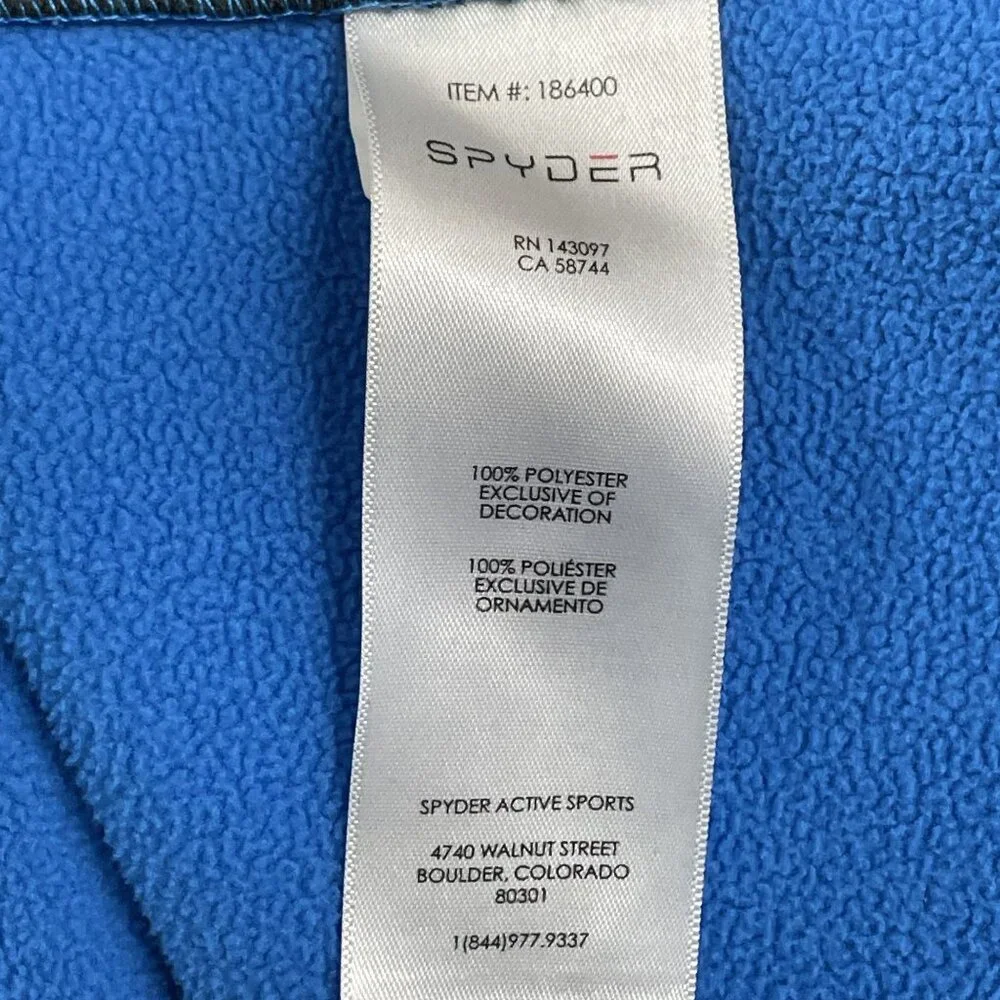 Spyder 1/2 Zip Fleece‎ Mens Large Outbound Blue & Black Half Zip